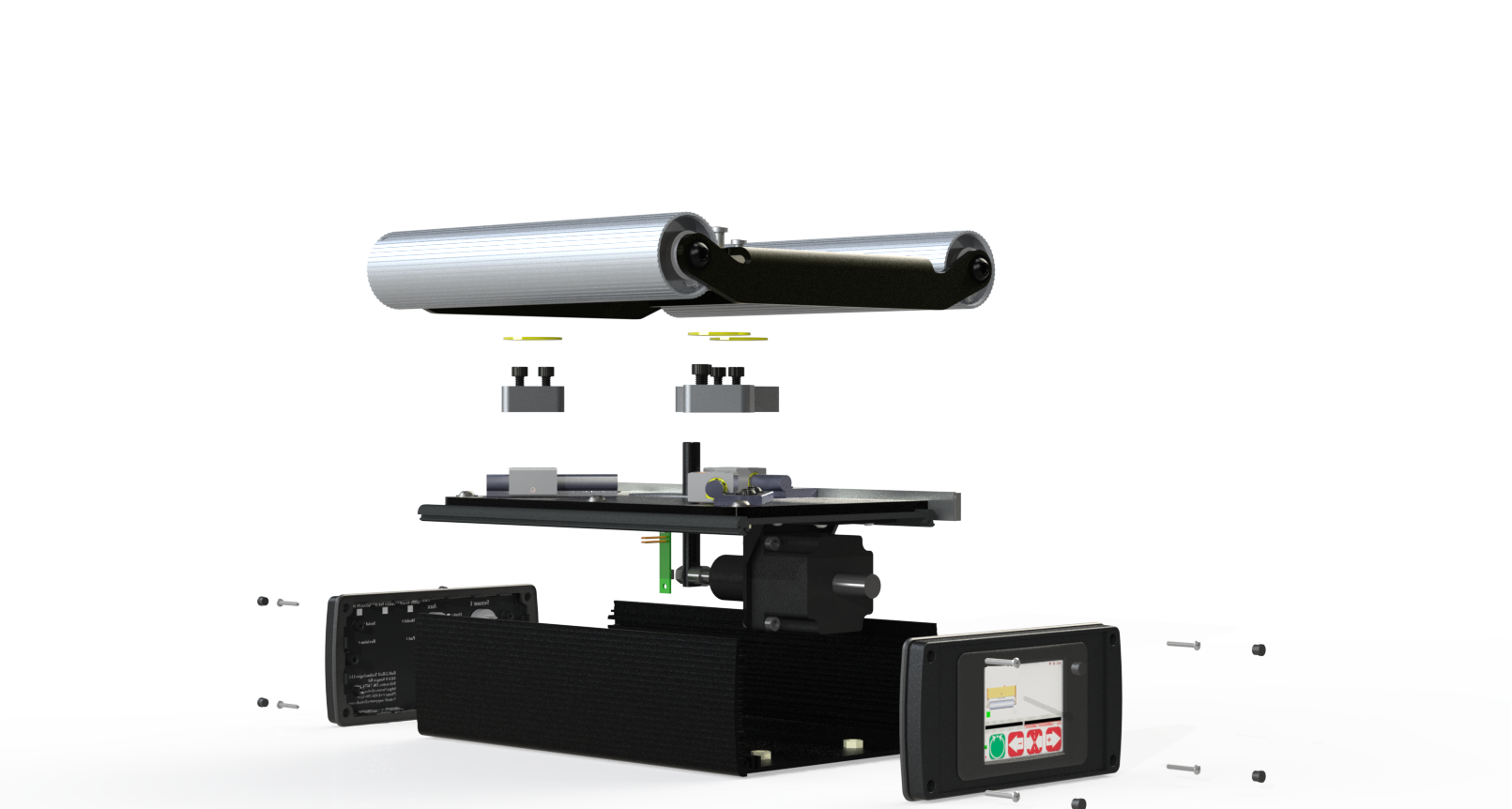 Components within the compact web guiding system