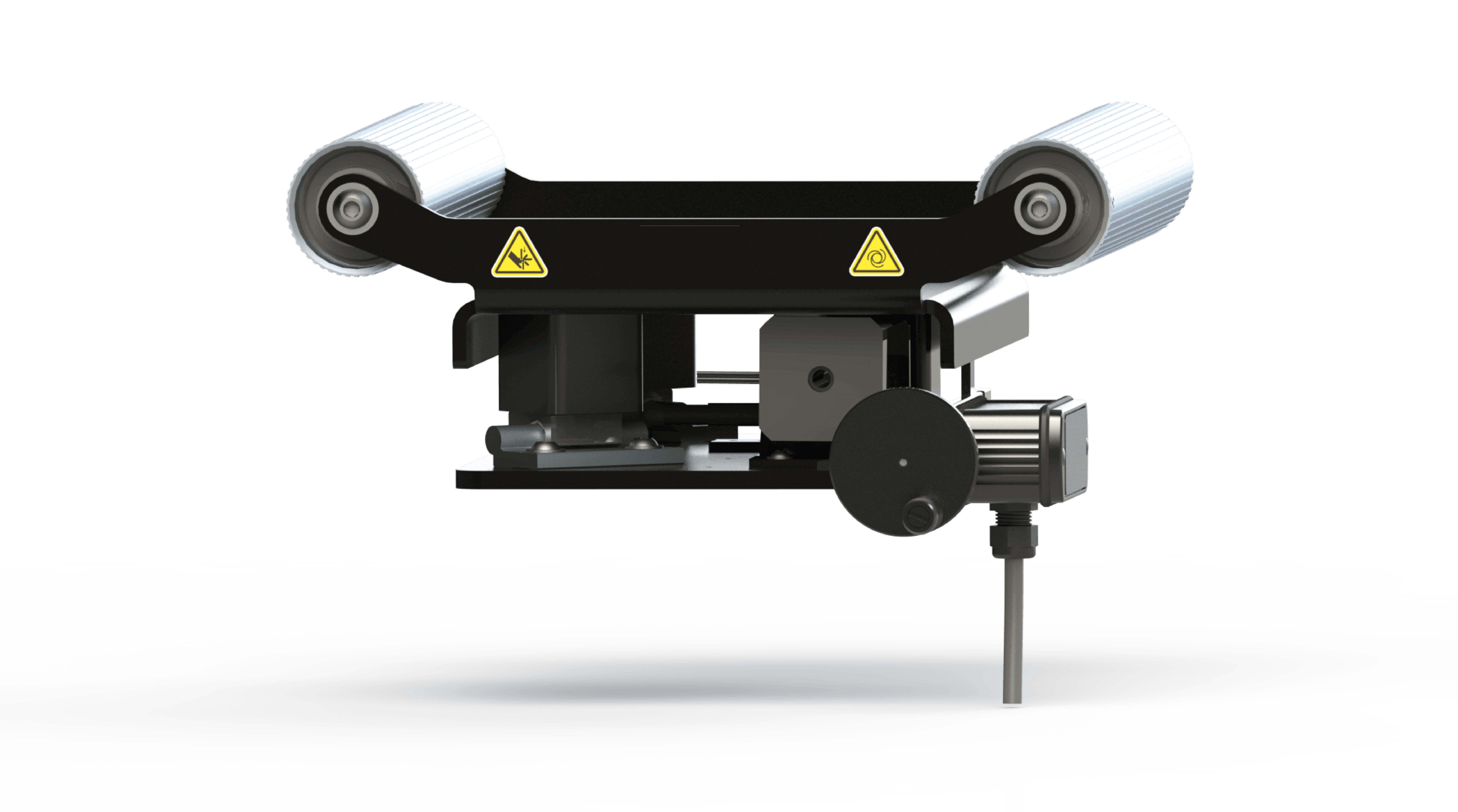 Low profile web guide with the optional hand crank sensor adjustment