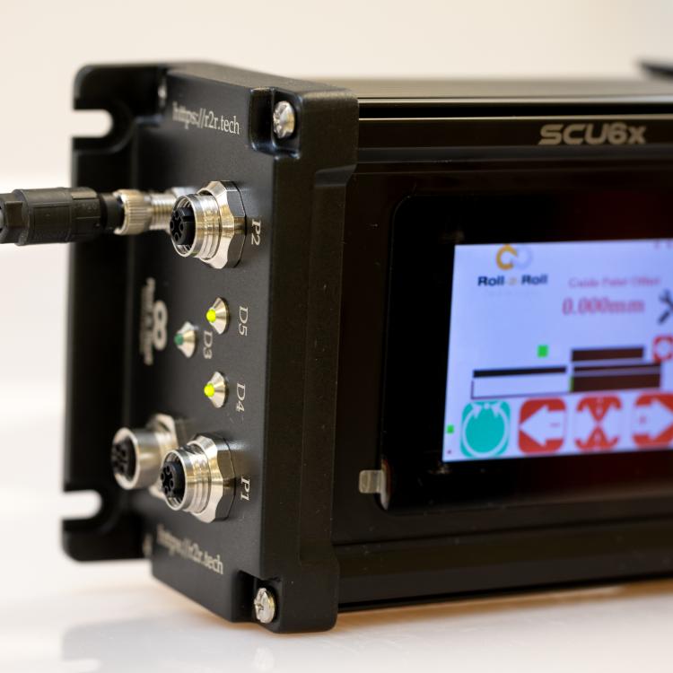 SCU6x Controller with sensor for web guiding, web width measurement, etc.